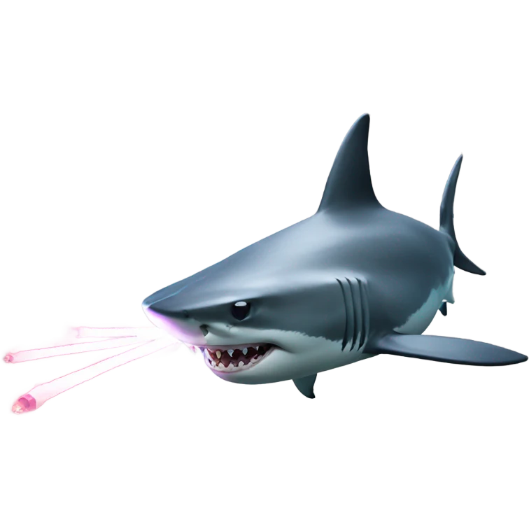 Shark shooting lasers emoji