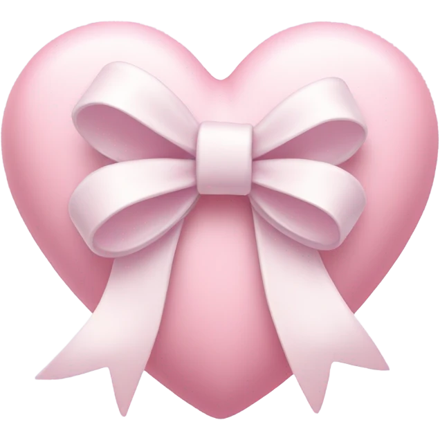 Pastel pink heart with white bow emoji