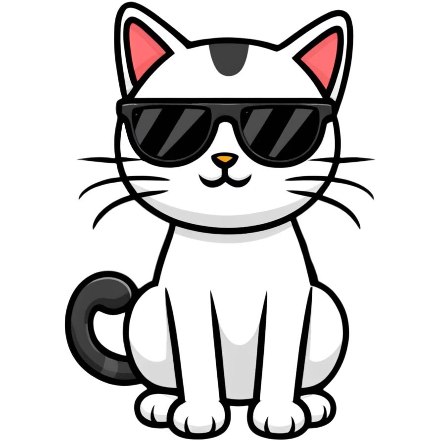Cat with sunglasses emoji