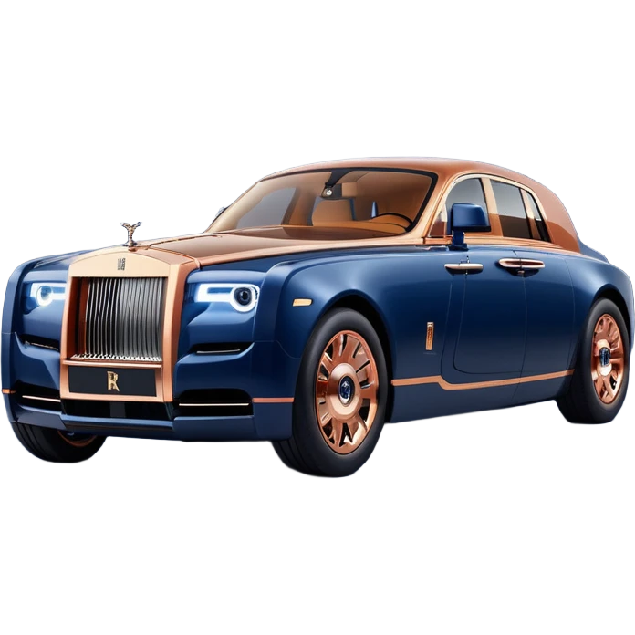 dark blue led lights hot rodded 1917 delicately inlaid rose gold and wood accents McDuck’s chauffeur driven Rolls Royce futuristic electric plasma motors and dynamos with wide racing wheels that are strong agility advanced suspension and steering emoji