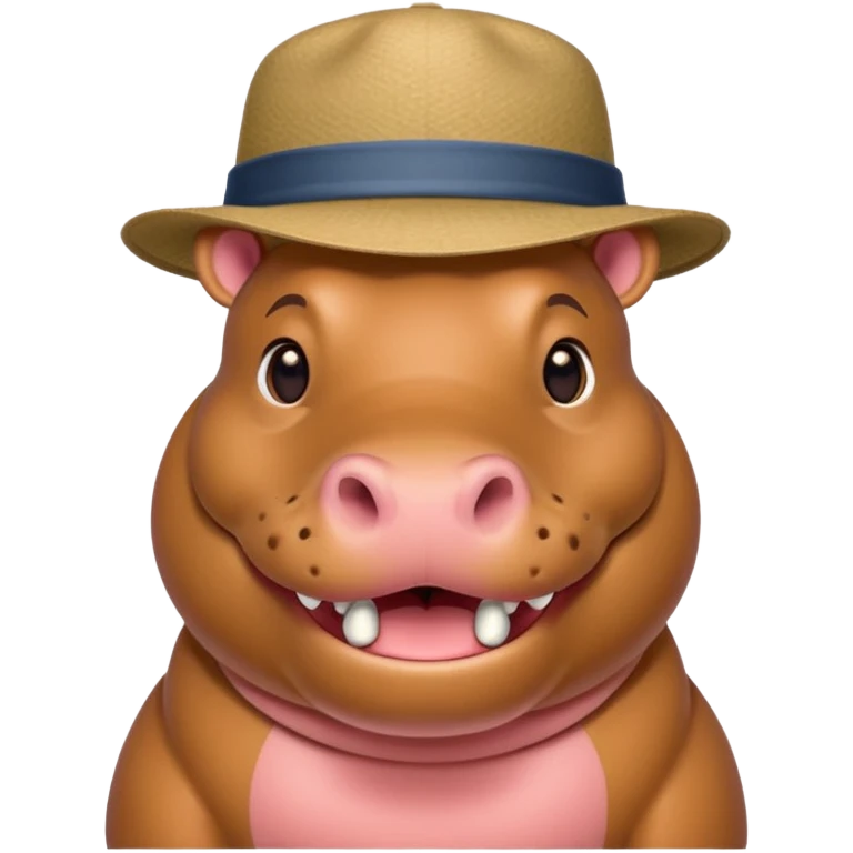 hipoptamus body wearing hat emoji
