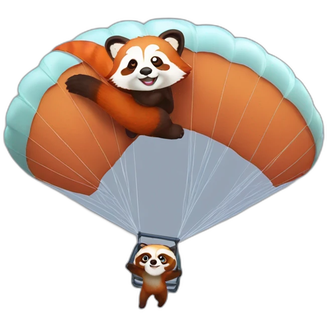Red panda with paraglide emoji