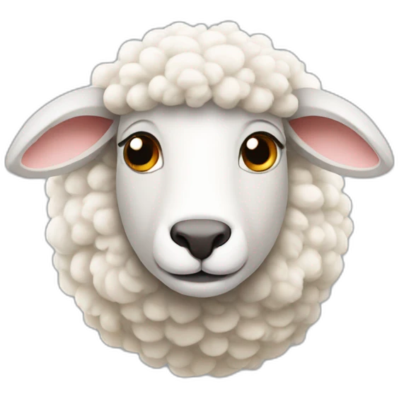 Sheep with rabbit ears instead of horns or sheep ears  emoji
