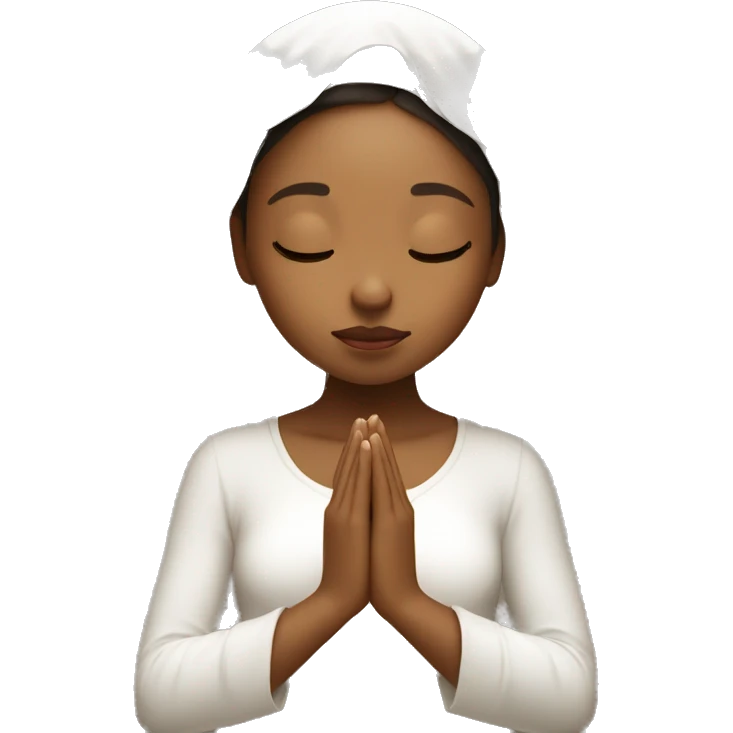 Caramel skin Girl praying for with white veil  emoji