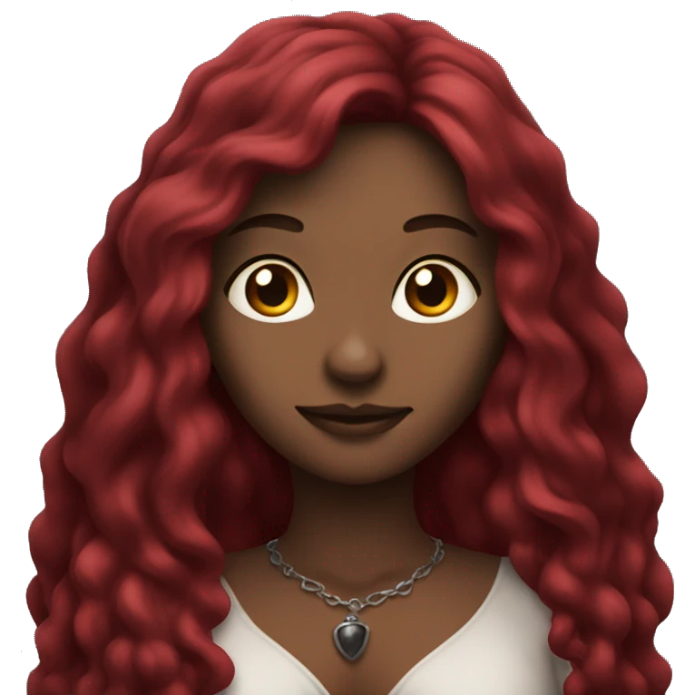 beautiful long haired witch, red, black, burgundy emoji