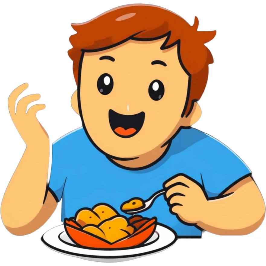 person moaning with pleasure while eating amazing food emoji