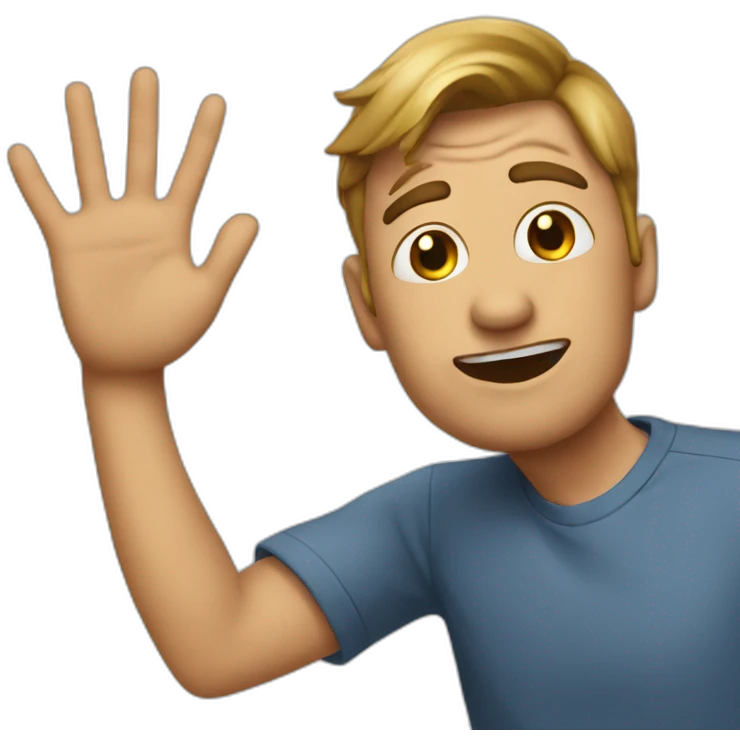 person with the hands caused, saying that he made a mistake. emoji