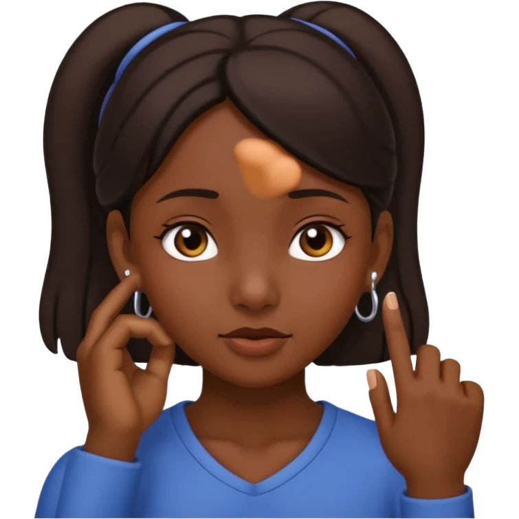👧🏾👂🏾🤏🏾 pinching ear girl emoji