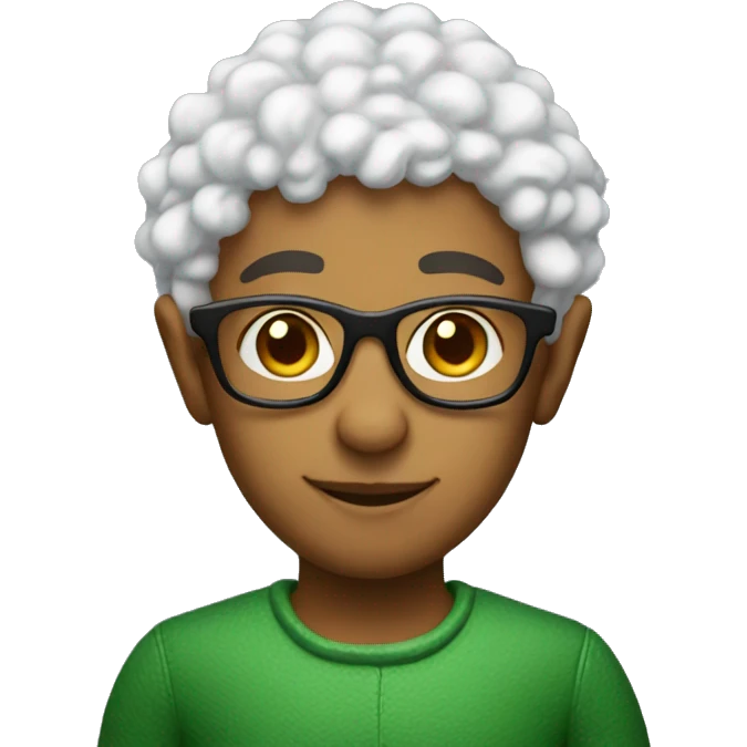 elf with black glasses and short curly hair  emoji
