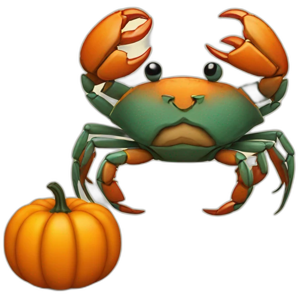 crab carving a pumpkin emoji