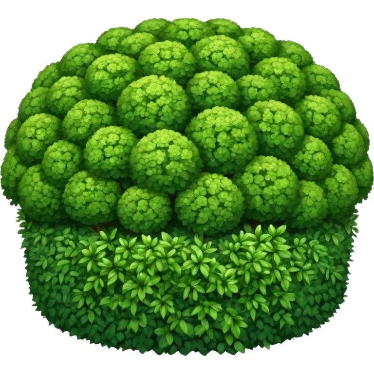 round shrubs in a large, spacious garden emoji