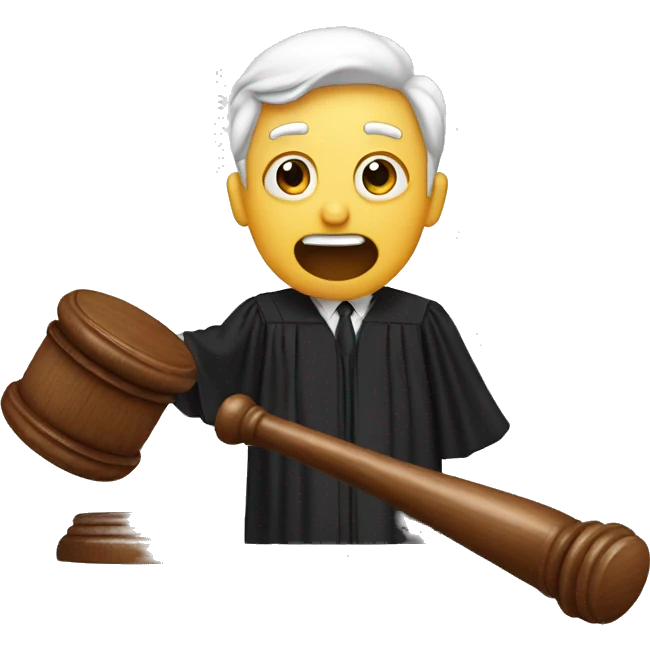 surprised judge with gavel emoji