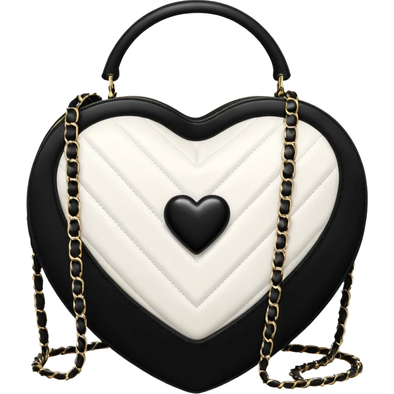 chanel white and black heart shape bag emoji