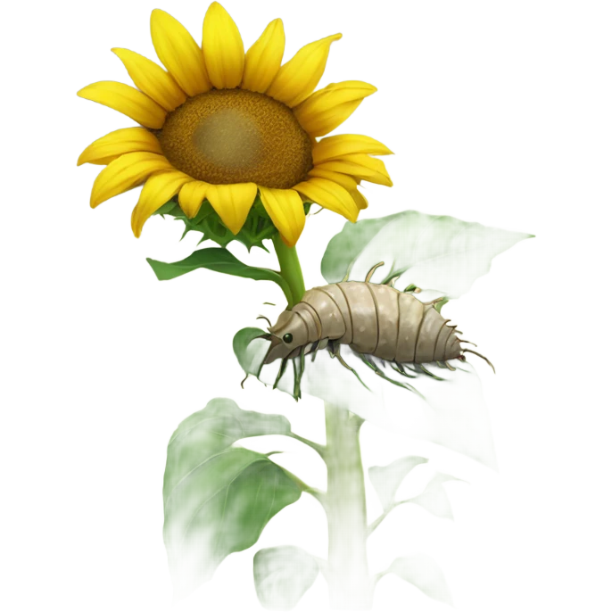 Sunflower behind isopod emoji