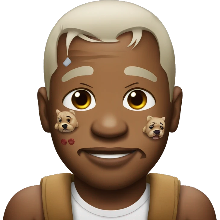 mike tyson with his face tattoos crying holding a teddy bear  emoji