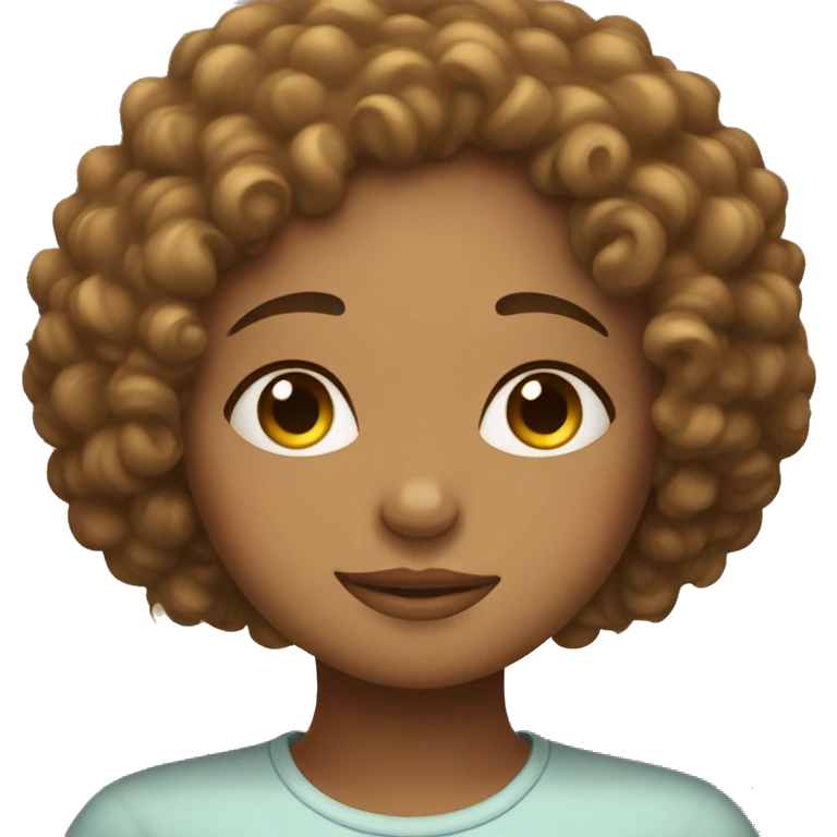 Curly girl sleeping emoji