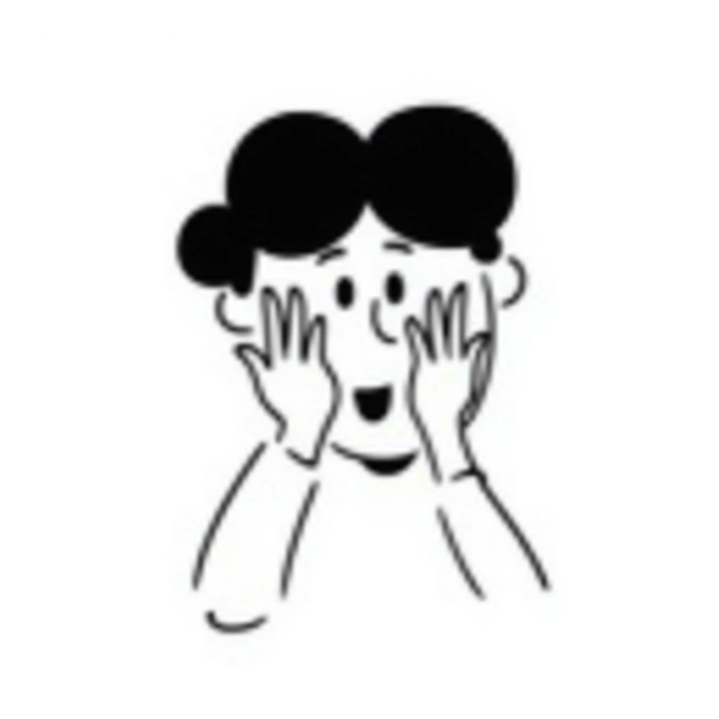 hand-drawn doodle of a person peeking through their fingers, sketchy lines emoji