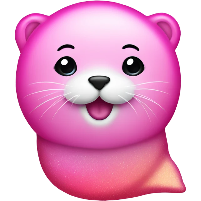 Pink ombre seal with glitter emoji