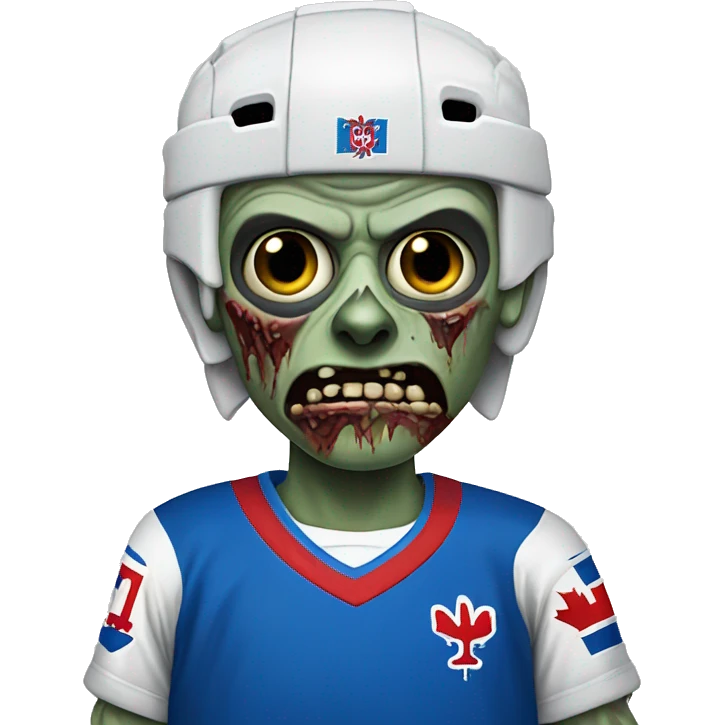 Zombie wearing Montreal hockey shirt emoji