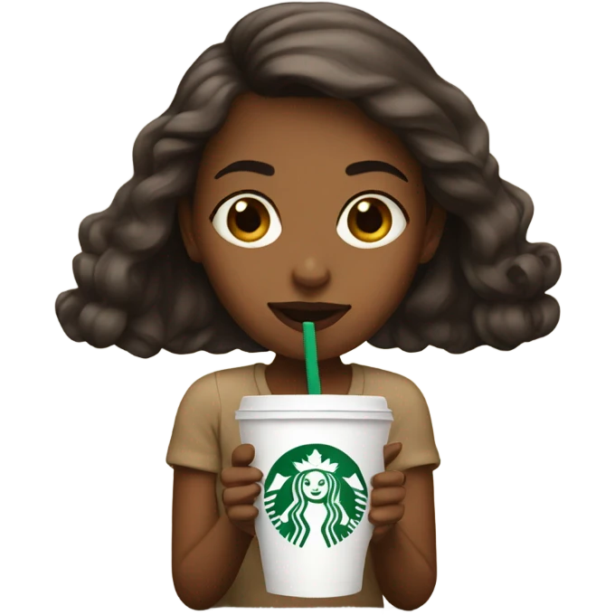 Girl drinking Starbucks emoji