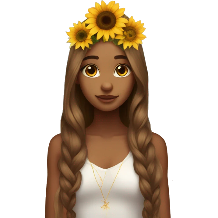 big wings, sunflower, Beautiful, fairy, gold, brown, long hair emoji