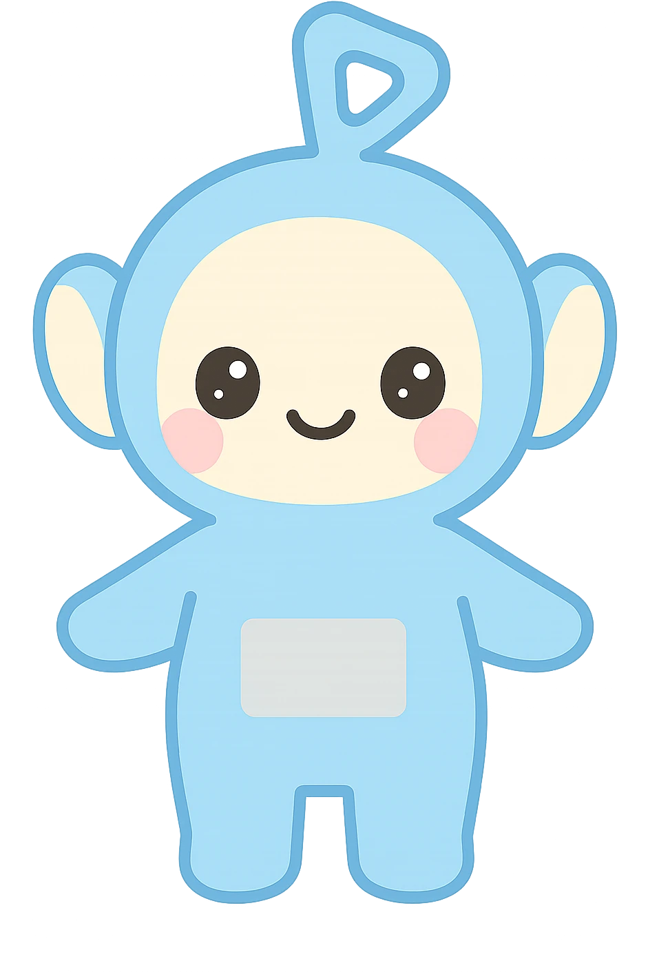 blue teletubbie, kawaii style emoji