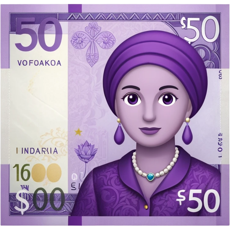 realistic european purple 500€ note  emoji
