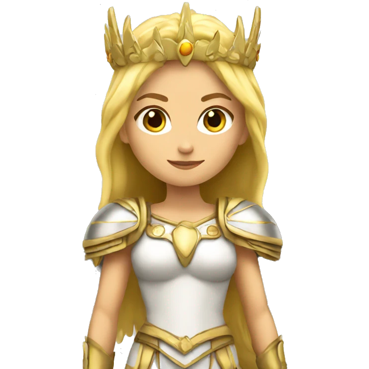 Blond Valkyrie full body with crown and wings emoji
