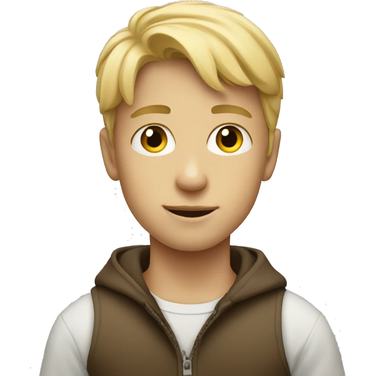 blonde boy in portrait focus emoji