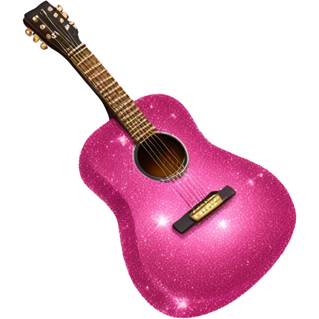 Pink glitter acoustic guitar  emoji