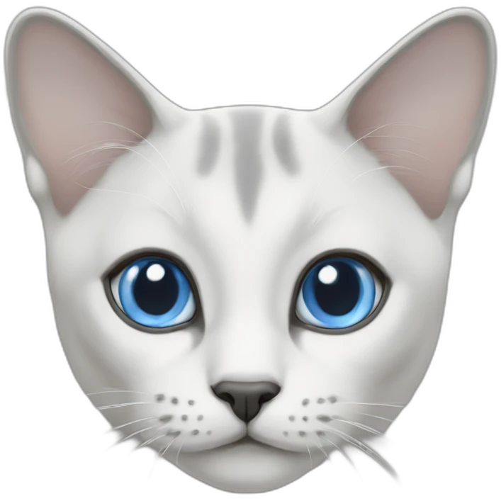 blue eyes White-grey Thai cat emoji