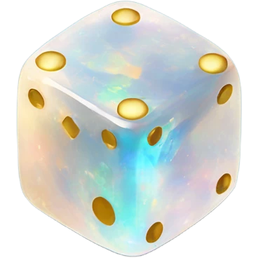 opal crystal gemstone square dice gold dot emoji
