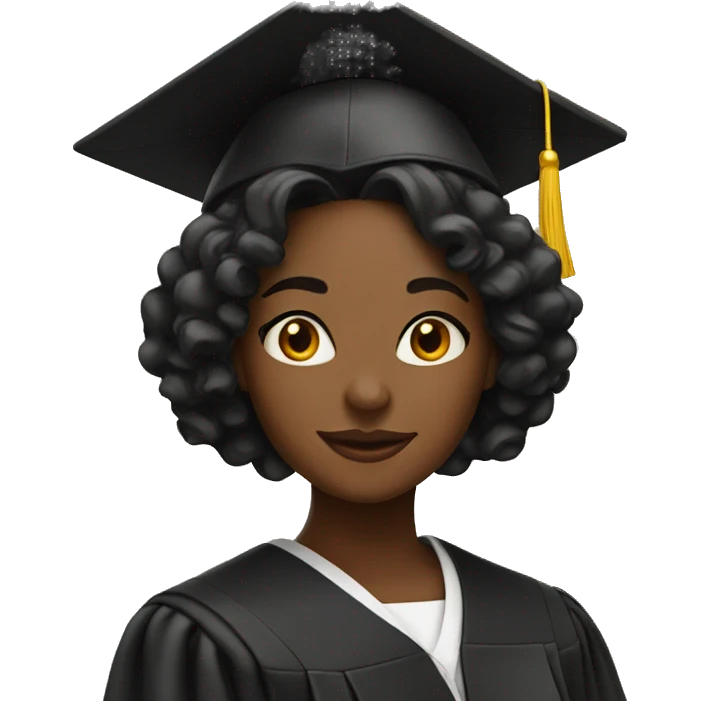 black women with a graduation cap emoji