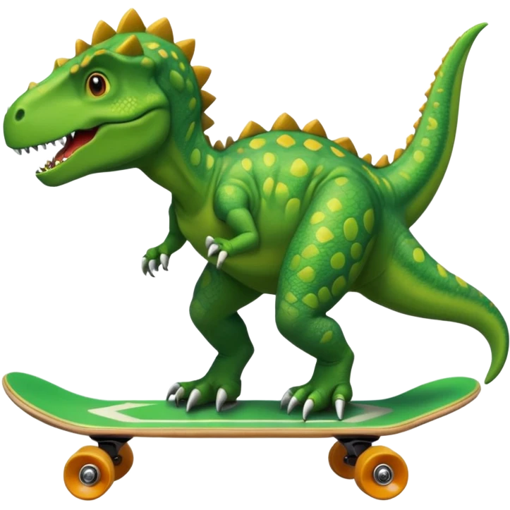 Dinosaur on a skateboard emoji