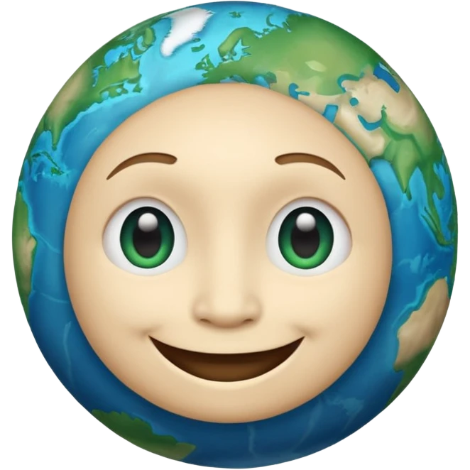 Make a image prompt of the earth with a face emoji