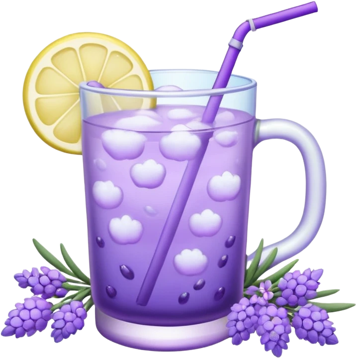 Lavender lemonade with lilac flowers on the side emoji