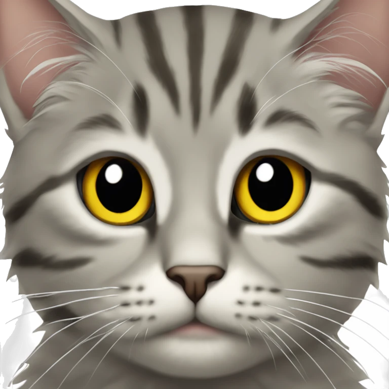 sarı kulaklı sarı kuyruklu gri tüylü bir kedi emoji