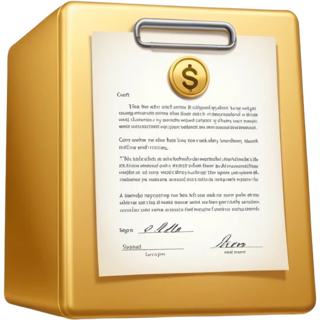 Professional safe guarantee contract golden paper signed emoji