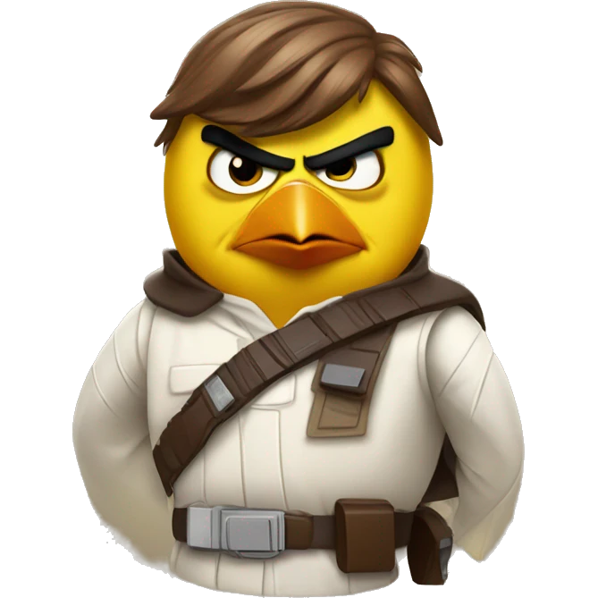 yellow angry bird dressed as han solo  emoji
