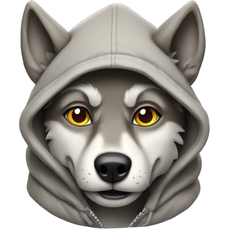 Wolf wearing a hoodie emoji