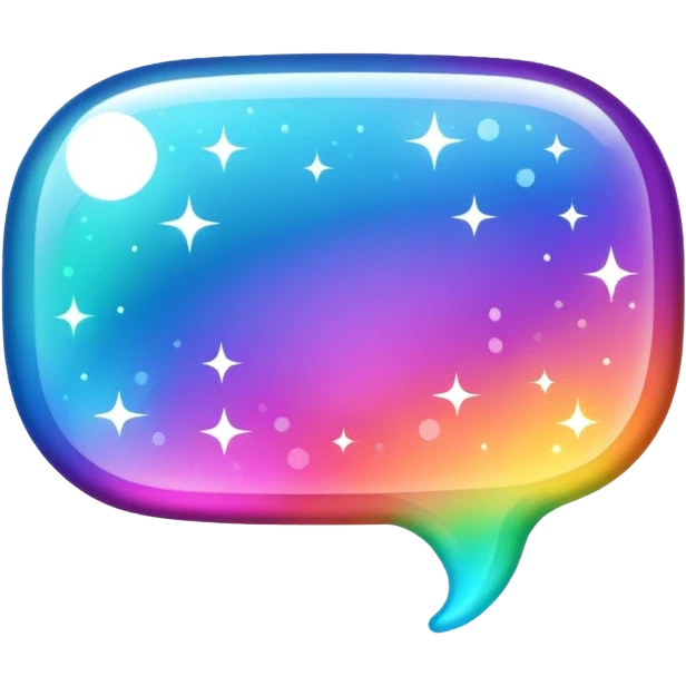 speech bubble with sparkles inside emoji