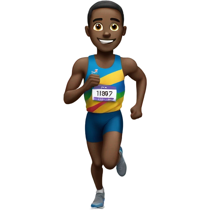 black man runner with first place medal emoji