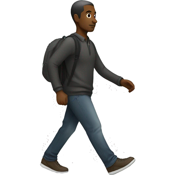 black man walking emoji