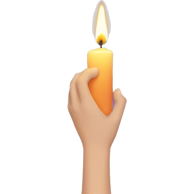 Hand holding candle emoji