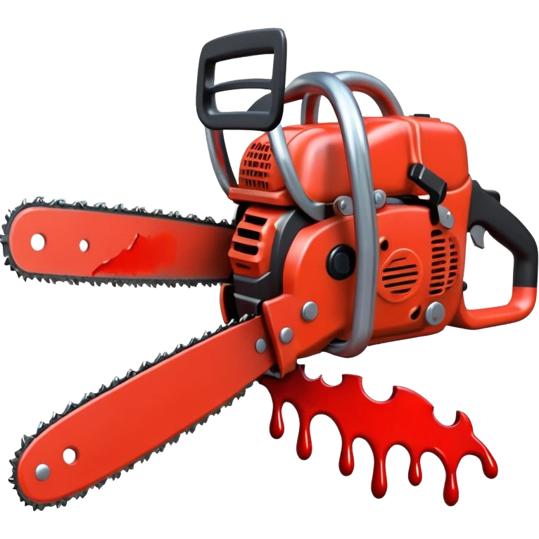 Small chainsaw, horror anime style, cartoon emoji, no background emoji