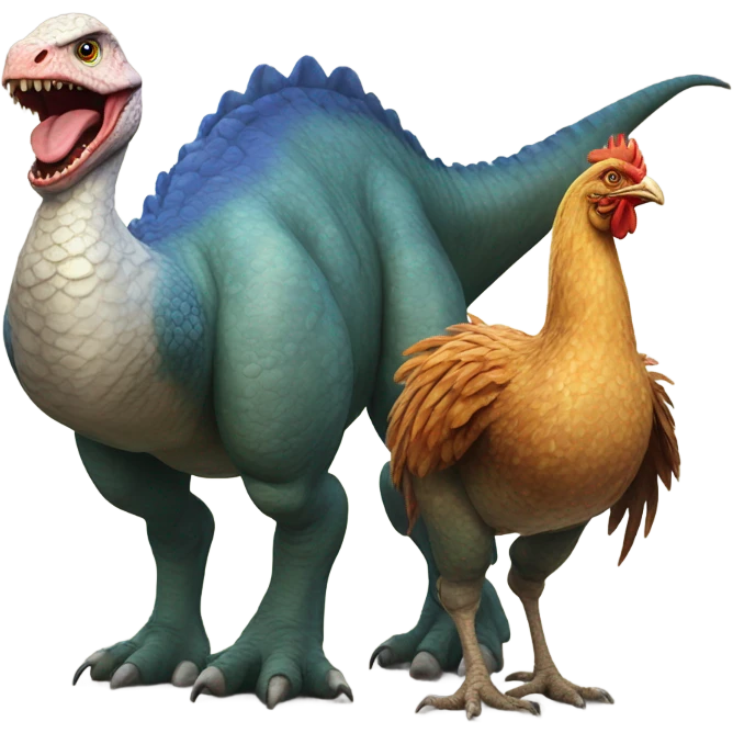 Dinosaurus with chicken emoji
