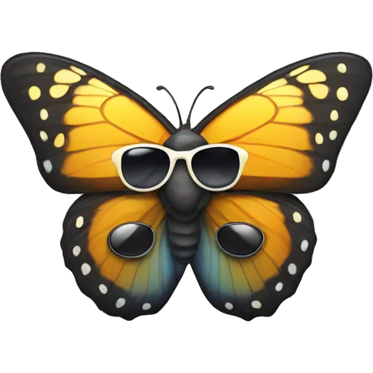 Butterfly with sunglasses emoji