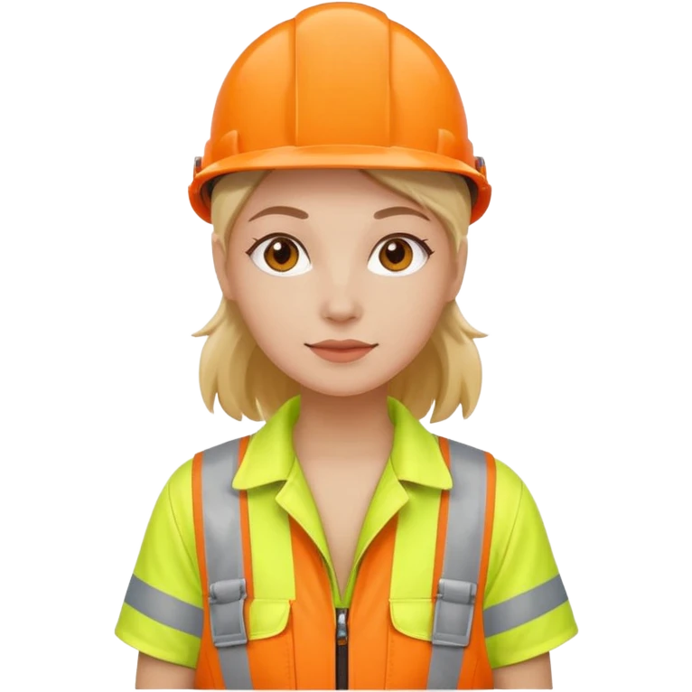 woman in orange hi vis overalls emoji