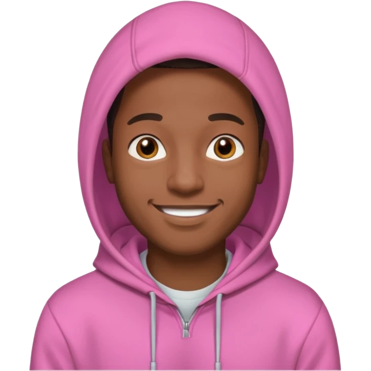 black man in pink hoodies emoji