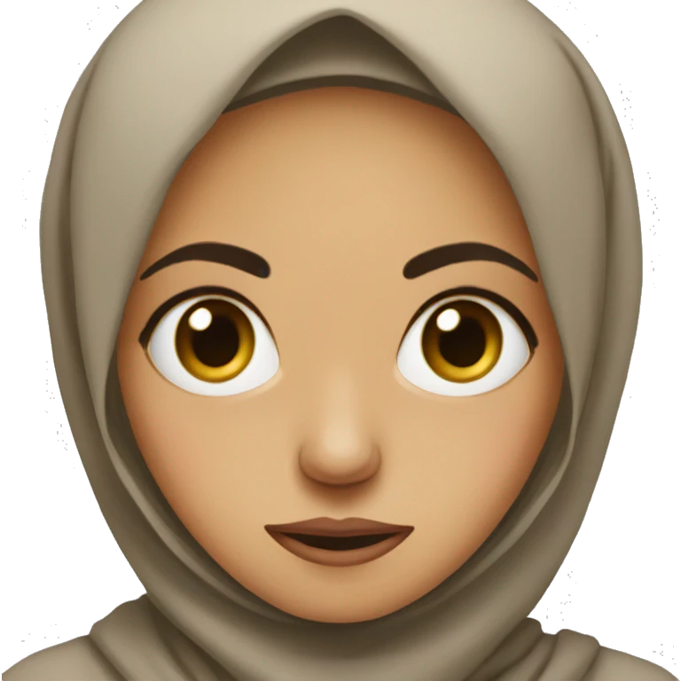 hijabi woman who looks very scared emoji